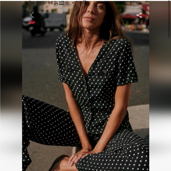 Sezane Pants - Sezane Sz 38 US 6 / S - M  Rayan Jumpsuit Polka dot
